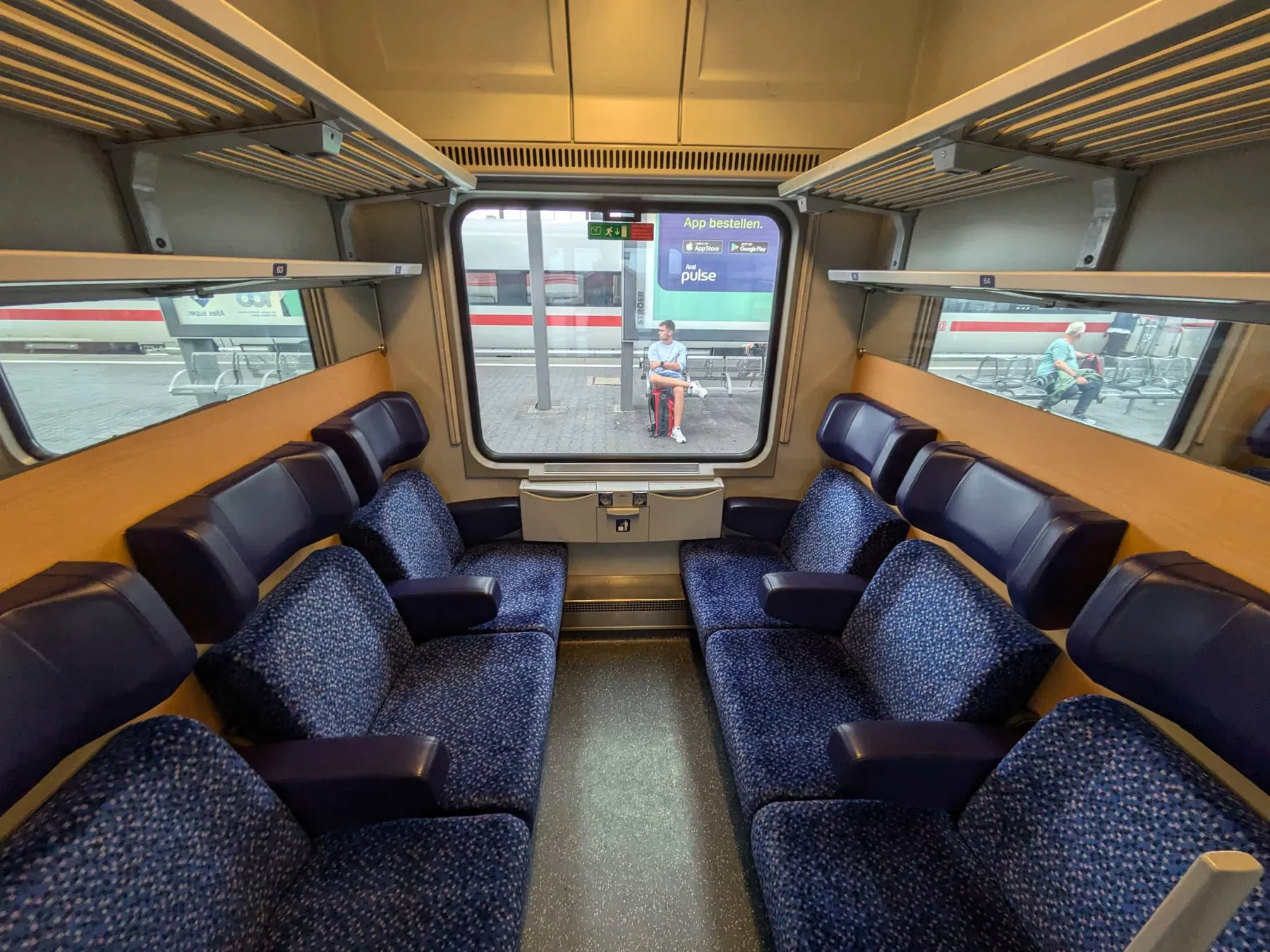 My sitting compartment aboard the Austrian train