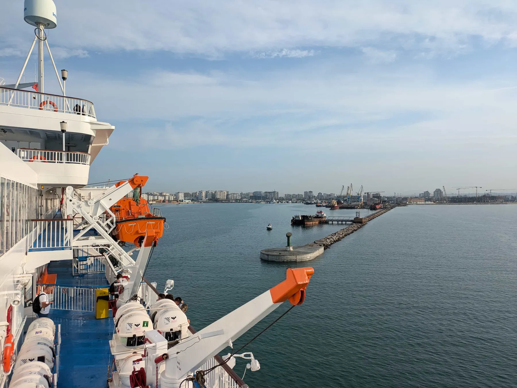 View of the Port of Durres from the ferry