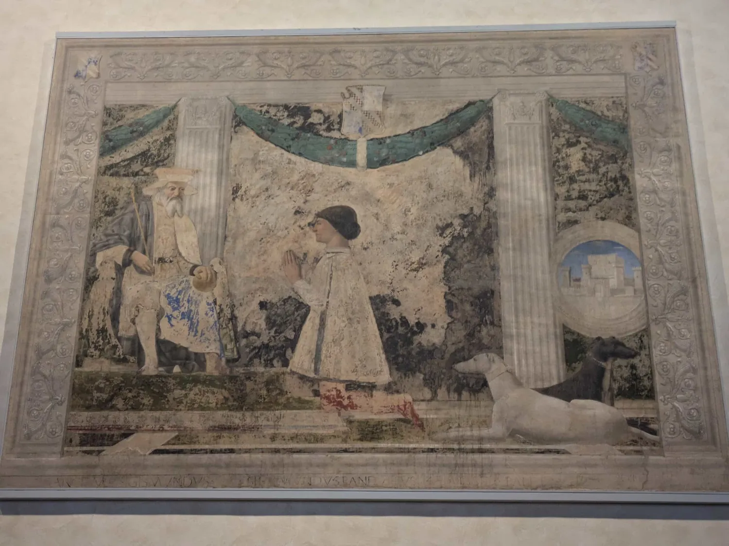 Fresco by Piero della Francesca inside the Tempio Malatestiano